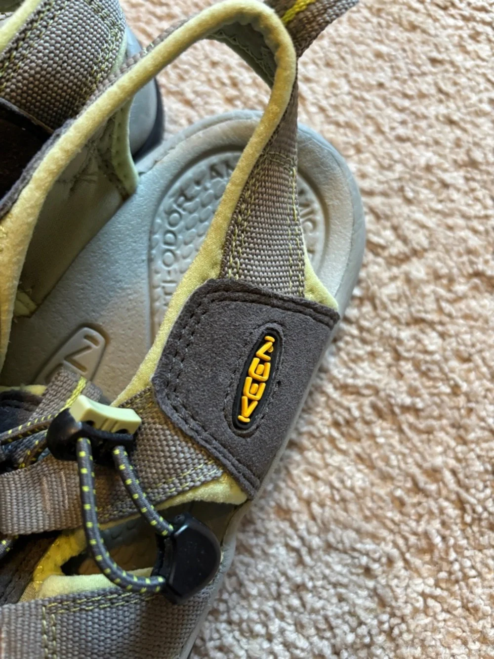 Keen Grey and Yellow Trail Sandals with Quick-Pull Lacing